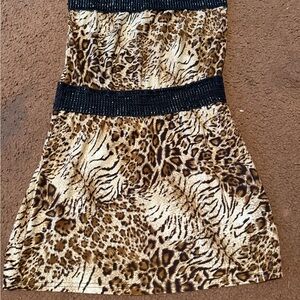 Leopard Print Dress with Black Accents